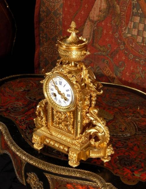 fig 1. ***** SOLD ***** Antique French Ormolu Boudoir Clock ~ French - Circa 1880 ~